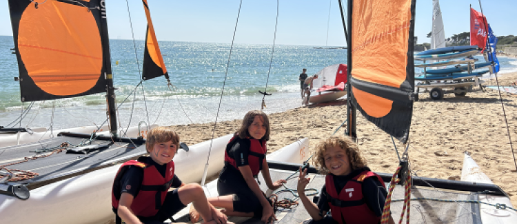enfants, voile, catamaran