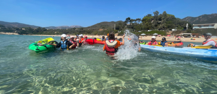 baignade avant le kayak